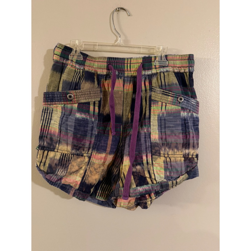 Pilcro and the Letterpress Plaid Patchwork Shorts Womens XS Multi Color Cotton